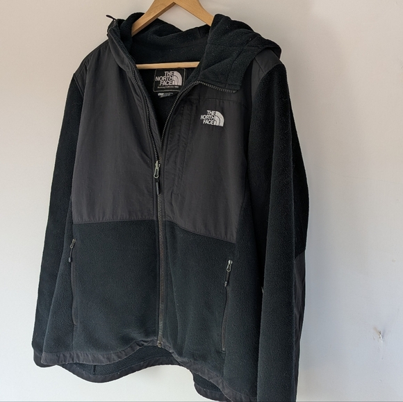 The North Face Jackets & Blazers - The North Face Denali Hooded Black Fleece Jacket Women's  Size XL